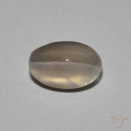 1.40ct 자연스러운 매우 밝은 갈색 실리마나이트 고양이 눈, 타원형, 투명한