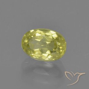 1.22캐럿 천연 Pineapple yellow 실리마나이트, 타원형, VS