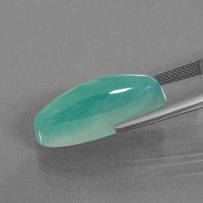 30.86캐럿 천연 블루 그린 스미스소나이트, 타원형 컷, 투명한