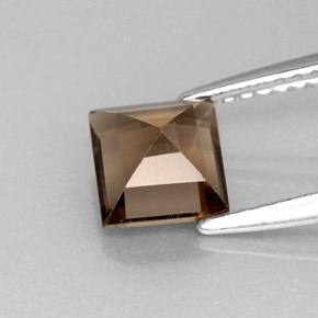 1.11캐럿 천연 스모키 브라운 스모키 쿼츠, 스퀘어, 6.1×6 mm, VVS-VS