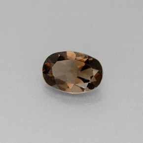 0.49캐럿 천연 스모키 브라운 스모키 쿼츠, 타원형 컷, 6.4×4.4 mm, VVS-VS