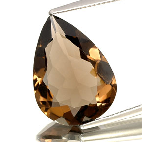 10.97캐럿 천연 스모키 브라운 스모키 쿼츠, 배 모양, 20×14.4 mm, VVS