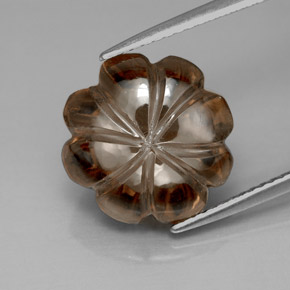8.33캐럿 천연 스모키 브라운 스모키 쿼츠, 투명한, 13×8.9 mm, 투명/반투명
