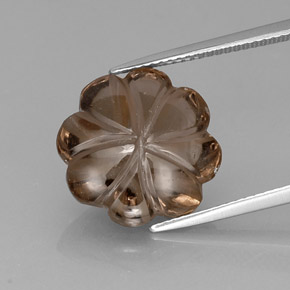 9.71캐럿 천연 스모키 브라운 스모키 쿼츠, 투명한, 14.8×14.7 mm, 투명/반투명