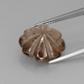 9.71캐럿 천연 스모키 브라운 스모키 쿼츠, 투명한, 14.8×14.7 mm, 투명/반투명