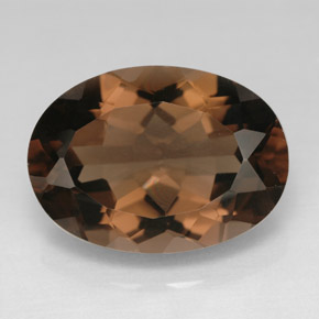 10.93캐럿 천연 스모키 브라운 스모키 쿼츠, 타원형 컷, 17.9×13 mm, VVS