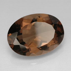 10.93캐럿 천연 스모키 브라운 스모키 쿼츠, 타원형 컷, 17.9×13 mm, VVS