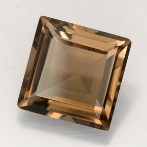 3.95캐럿 천연 스모키 브라운 스모키 쿼츠, 스퀘어, 10.1×10 mm, VVS