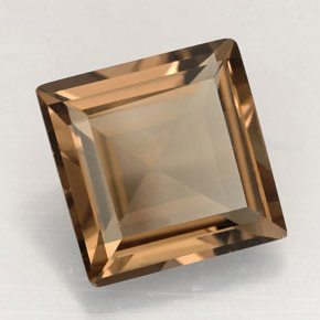 3.95캐럿 천연 스모키 브라운 스모키 쿼츠, 스퀘어, 10.1×10 mm, VVS