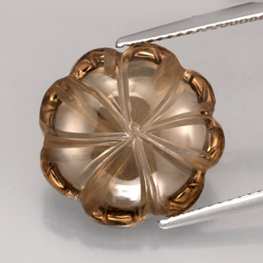 12.02캐럿 천연 스모키 브라운 스모키 쿼츠, 투명한, 15.7×15.5 mm, 투명/반투명