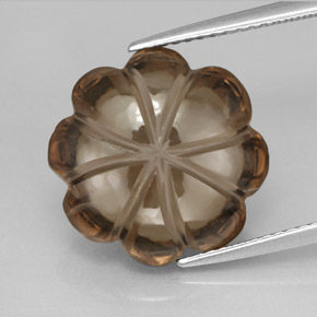 8.91캐럿 천연 스모키 브라운 스모키 쿼츠, 투명한, 14.3×14.2 mm, 투명/반투명