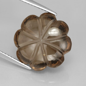 8.91캐럿 천연 스모키 브라운 스모키 쿼츠, 투명한, 14.3×14.2 mm, 투명/반투명