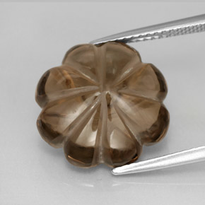8.91캐럿 천연 스모키 브라운 스모키 쿼츠, 투명한, 14.3×14.2 mm, 투명/반투명
