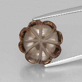 8.66캐럿 천연 스모키 브라운 스모키 쿼츠, 투명한, 14.5×14.3 mm, 투명/반투명