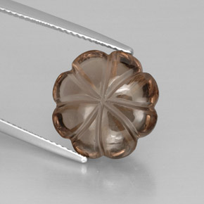 8.66캐럿 천연 스모키 브라운 스모키 쿼츠, 투명한, 14.5×14.3 mm, 투명/반투명