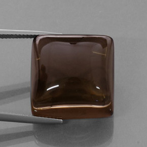 44.13캐럿 천연 스모키 브라운 스모키 쿼츠, 투명한, 19×18.9 mm, 투명/반투명