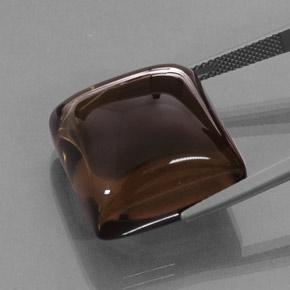 44.13캐럿 천연 스모키 브라운 스모키 쿼츠, 투명한, 19×18.9 mm, 투명/반투명