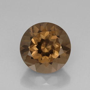 11.14캐럿 천연 스모키 브라운 스모키 쿼츠, 라운드 컷, 14.97 mm, VVS-VS