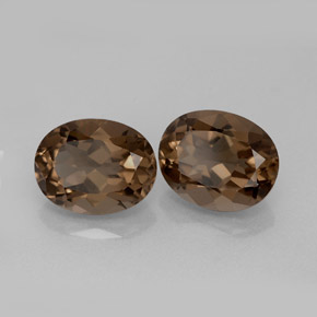 캐럿 천연 스모키 브라운 스모키 쿼츠 보석, 타원형 컷, 10.1×8.2 mm, VVS-VS