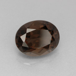 2.75캐럿 천연 스모키 브라운 스모키 쿼츠, 타원형 컷, 10.1×8.1 mm, VVS-VS