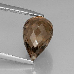 5.83캐럿 천연 스모키 브라운 스모키 쿼츠, 브리올레트, 13.2×8.8 mm, VVS-VS