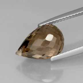 5.83캐럿 천연 스모키 브라운 스모키 쿼츠, 브리올레트, 13.2×8.8 mm, VVS-VS