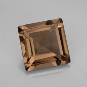 3.70캐럿 천연 스모키 브라운 스모키 쿼츠, 스퀘어, 10×10 mm, VS