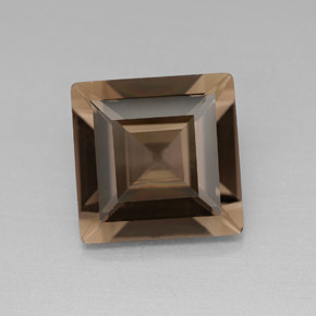 3.88캐럿 천연 스모키 브라운 스모키 쿼츠, 스퀘어, 10.2×10.1 mm, VS
