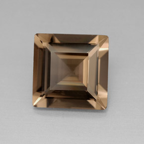 3.88캐럿 천연 스모키 브라운 스모키 쿼츠, 스퀘어, 10.2×10.1 mm, VS