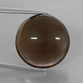 32.13캐럿 천연 스모키 브라운 스모키 쿼츠, 라운드 컷, 21.06 mm, 투명한