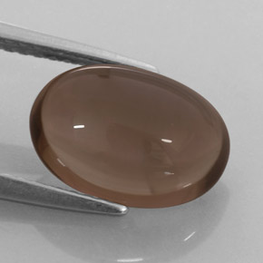 3.52캐럿 천연 스모키 브라운 스모키 쿼츠, 타원형 컷, 11.6×8.1 mm, 투명한