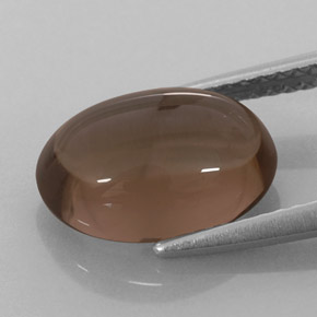3.52캐럿 천연 스모키 브라운 스모키 쿼츠, 타원형 컷, 11.6×8.1 mm, 투명한