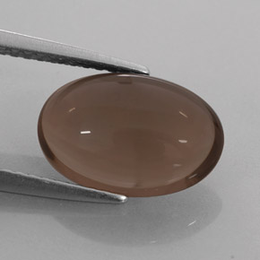 3.08캐럿 천연 스모키 브라운 스모키 쿼츠, 타원형 컷, 12.1×8.1 mm, 투명한