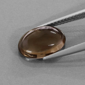3.28캐럿 천연 스모키 브라운 스모키 쿼츠, 타원형 컷, 12×8.1 mm, 투명한