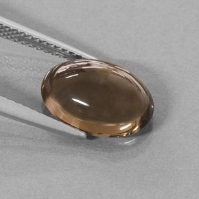 3.43캐럿 천연 스모키 브라운 스모키 쿼츠, 타원형 컷, 12.1×8.2 mm, 투명한