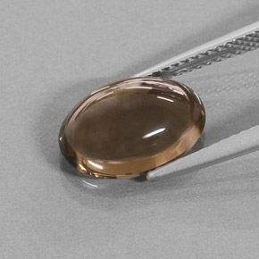 3.43캐럿 천연 스모키 브라운 스모키 쿼츠, 타원형 컷, 12.1×8.2 mm, 투명한