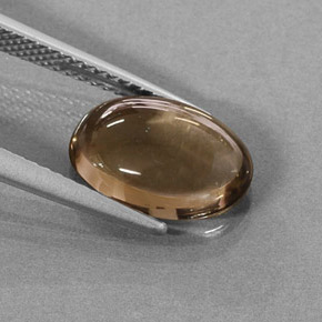 3.17캐럿 천연 스모키 브라운 스모키 쿼츠, 타원형 컷, 11.8×8 mm, 투명한
