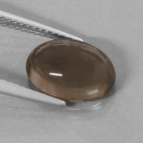 3.61캐럿 천연 스모키 브라운 스모키 쿼츠, 타원형 컷, 11.8×8.2 mm, 투명한