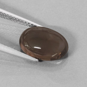3.50캐럿 천연 스모키 브라운 스모키 쿼츠, 타원형 컷, 12.1×8.2 mm, 투명한