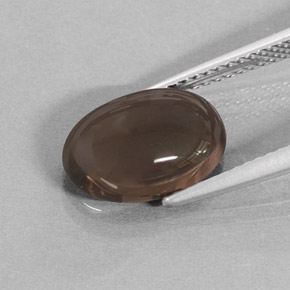 3.50캐럿 천연 스모키 브라운 스모키 쿼츠, 타원형 컷, 12.1×8.2 mm, 투명한