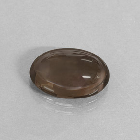 3.47캐럿 천연 스모키 브라운 스모키 쿼츠, 타원형 컷, 11.9×8.2 mm, 투명한