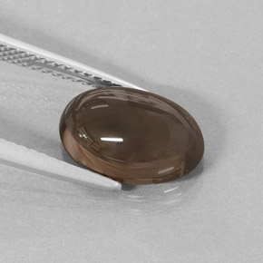 3.47캐럿 천연 스모키 브라운 스모키 쿼츠, 타원형 컷, 11.9×8.2 mm, 투명한