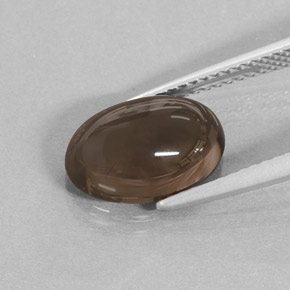 3.47캐럿 천연 스모키 브라운 스모키 쿼츠, 타원형 컷, 11.9×8.2 mm, 투명한