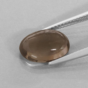 3.59캐럿 천연 스모키 브라운 스모키 쿼츠, 타원형 컷, 12.1×8.3 mm, 투명한