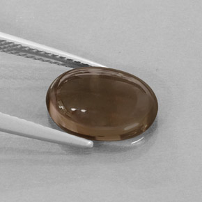 3.24캐럿 천연 스모키 브라운 스모키 쿼츠, 타원형 컷, 11.7×8.1 mm, 투명한