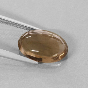 3.42캐럿 천연 스모키 브라운 스모키 쿼츠, 타원형 컷, 12.3×8.2 mm, 투명한