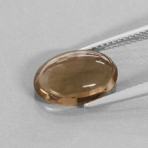 3.42캐럿 천연 스모키 브라운 스모키 쿼츠, 타원형 컷, 12.3×8.2 mm, 투명한