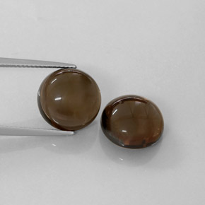 캐럿 천연 스모키 브라운 스모키 쿼츠 보석, 투명한, 12.19 mm, 투명/반투명