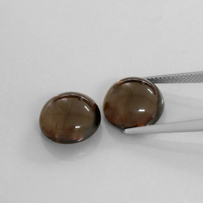 캐럿 천연 스모키 브라운 스모키 쿼츠 보석, 투명한, 12.19 mm, 투명/반투명