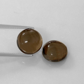 캐럿 천연 스모키 브라운 스모키 쿼츠 보석, 투명한, 12.07 mm, 투명/반투명